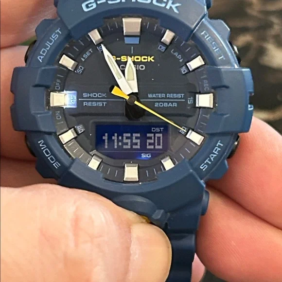 G-Shock Navy Blue Watch with Yellow Detail - Picture 2 of 6